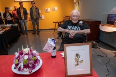 Bill Weber celebrates his 100th birthday with close family and friends at the CU Natural History Museum. (Photo by Glenn Asakawa/University of Colorado)