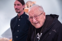 Bill Weber celebrates his 100th birthday with close family and friends at the CU Natural History Museum. (Photo by Glenn Asakawa/University of Colorado)