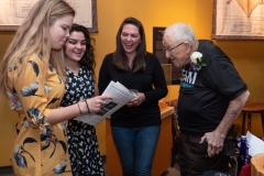 Bill Weber celebrates his 100th birthday with close family and friends at the CU Natural History Museum. (Photo by Glenn Asakawa/University of Colorado)