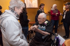 Bill Weber celebrates his 100th birthday with close family and friends at the CU Natural History Museum. (Photo by Glenn Asakawa/University of Colorado)