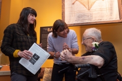 Bill Weber celebrates his 100th birthday with close family and friends at the CU Natural History Museum. (Photo by Glenn Asakawa/University of Colorado)