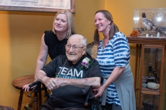 Bill Weber celebrates his 100th birthday with close family and friends at the CU Natural History Museum. (Photo by Glenn Asakawa/University of Colorado)