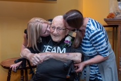 Bill Weber celebrates his 100th birthday with close family and friends at the CU Natural History Museum. (Photo by Glenn Asakawa/University of Colorado)