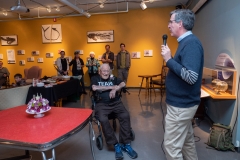 Bill Weber celebrates his 100th birthday with close family and friends at the CU Natural History Museum. (Photo by Glenn Asakawa/University of Colorado)