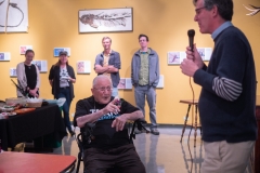 Bill Weber celebrates his 100th birthday with close family and friends at the CU Natural History Museum. (Photo by Glenn Asakawa/University of Colorado)