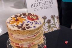 Bill Weber celebrates his 100th birthday with close family and friends at the CU Natural History Museum. (Photo by Glenn Asakawa/University of Colorado)